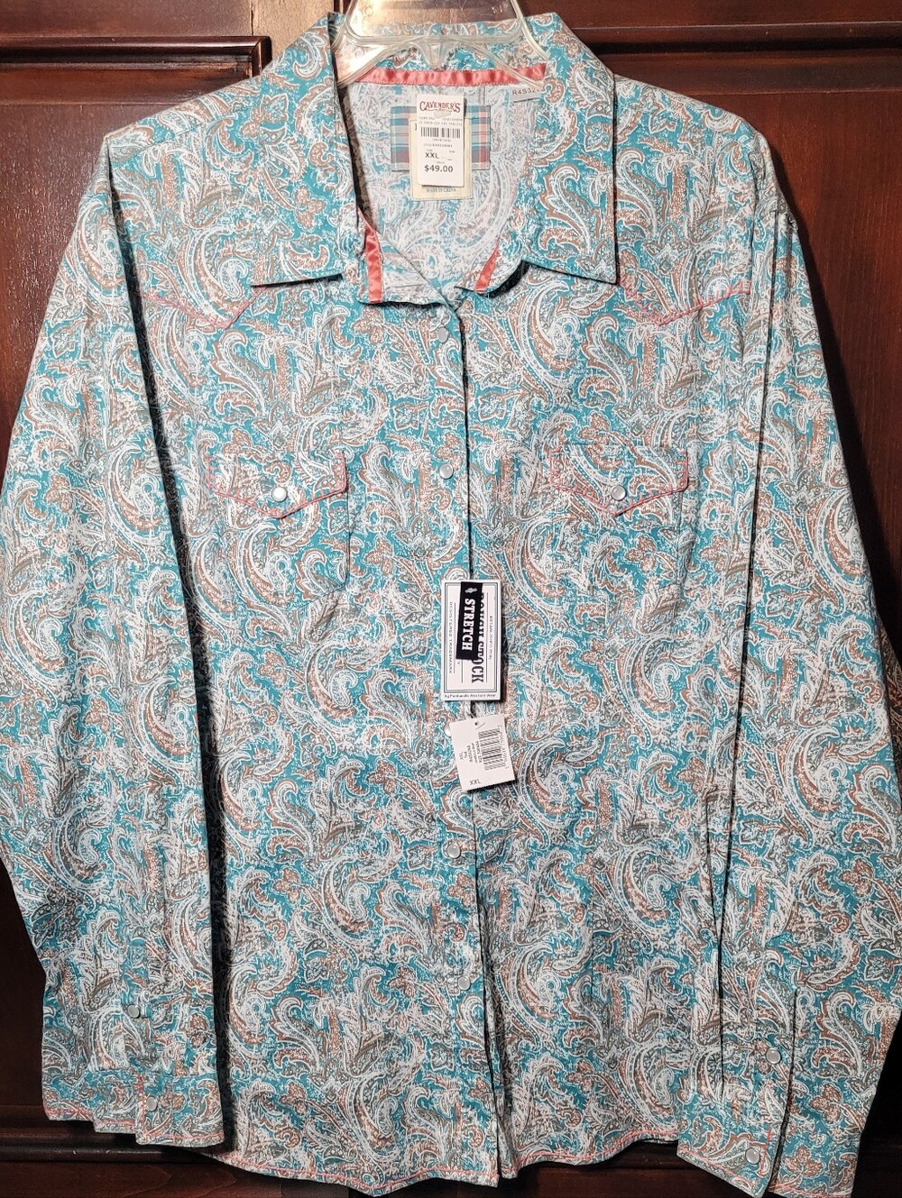 Panhandle Western Longsleeve Button-Down Shirt- Paisley